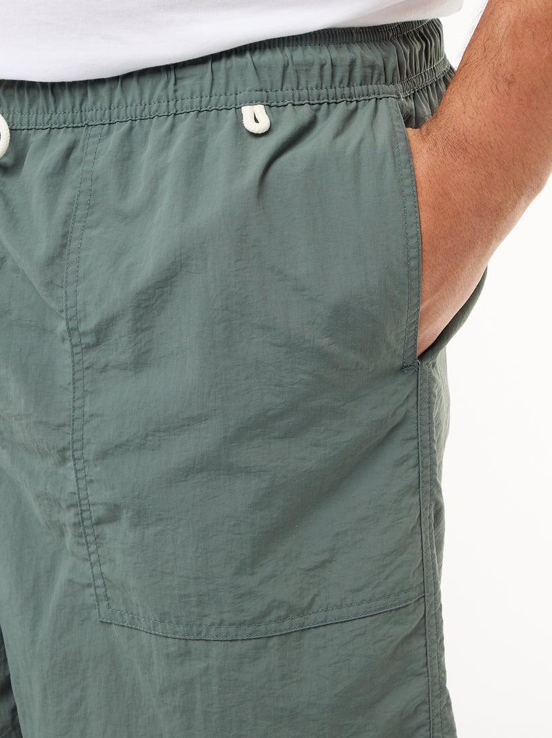 Effen zwembermuda Groen - Kiabi