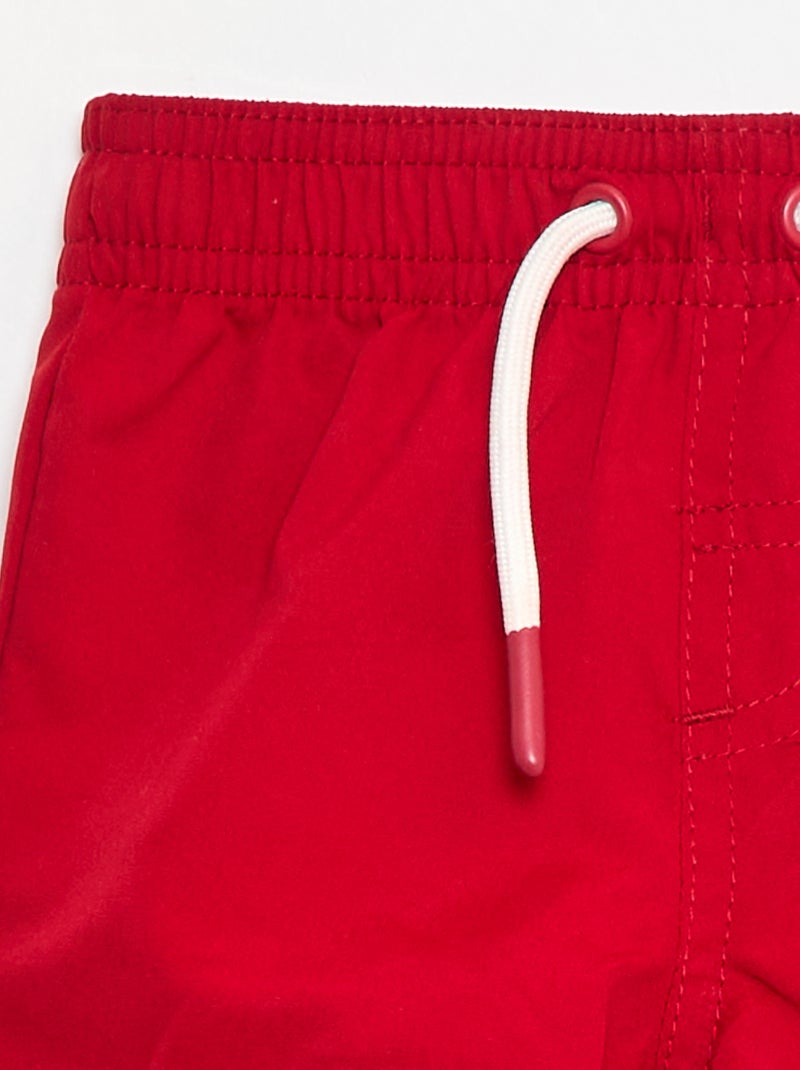 Effen zwemboxer Rood - Kiabi