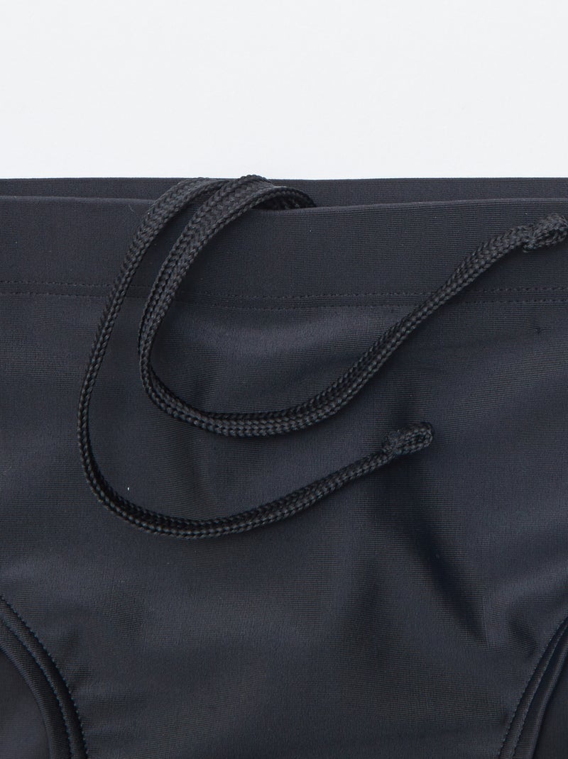 Effen zwembroek met elastische taille zwart - Kiabi