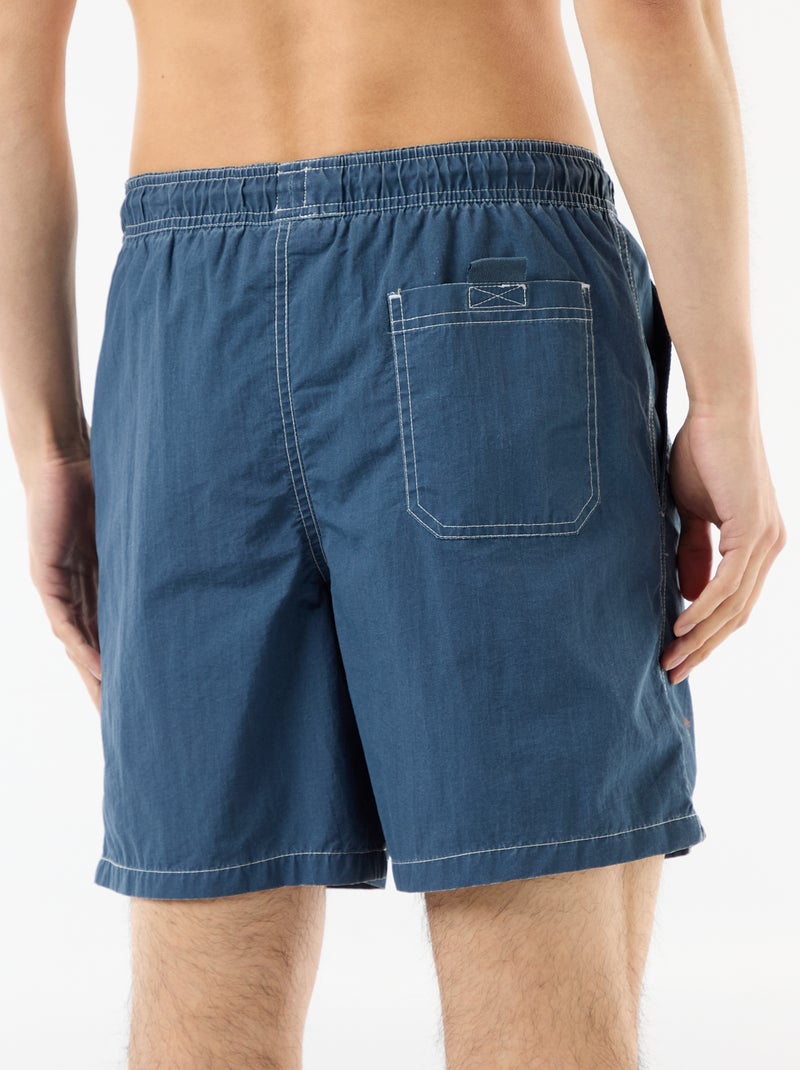 Effen zwemshort met zakken Blauw - Kiabi