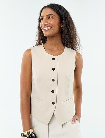 Effenen mouwloze kostuumgilet