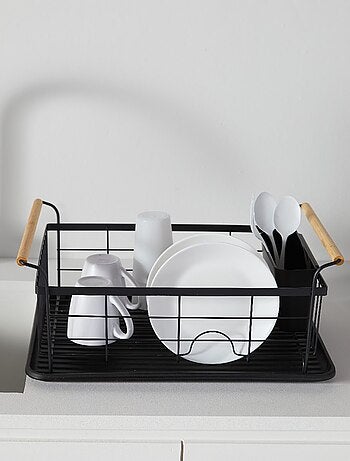 Egouttoir de cuisine en métal et poignées en bois