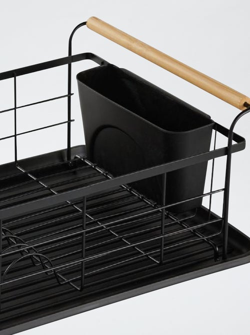 Egouttoir de cuisine en métal et poignées en bois - Kiabi