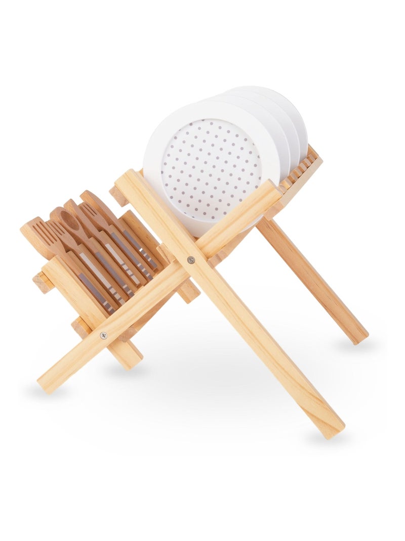 Égouttoir et vaisselle de cuisine en bois dinette mamabrum N/A - Kiabi