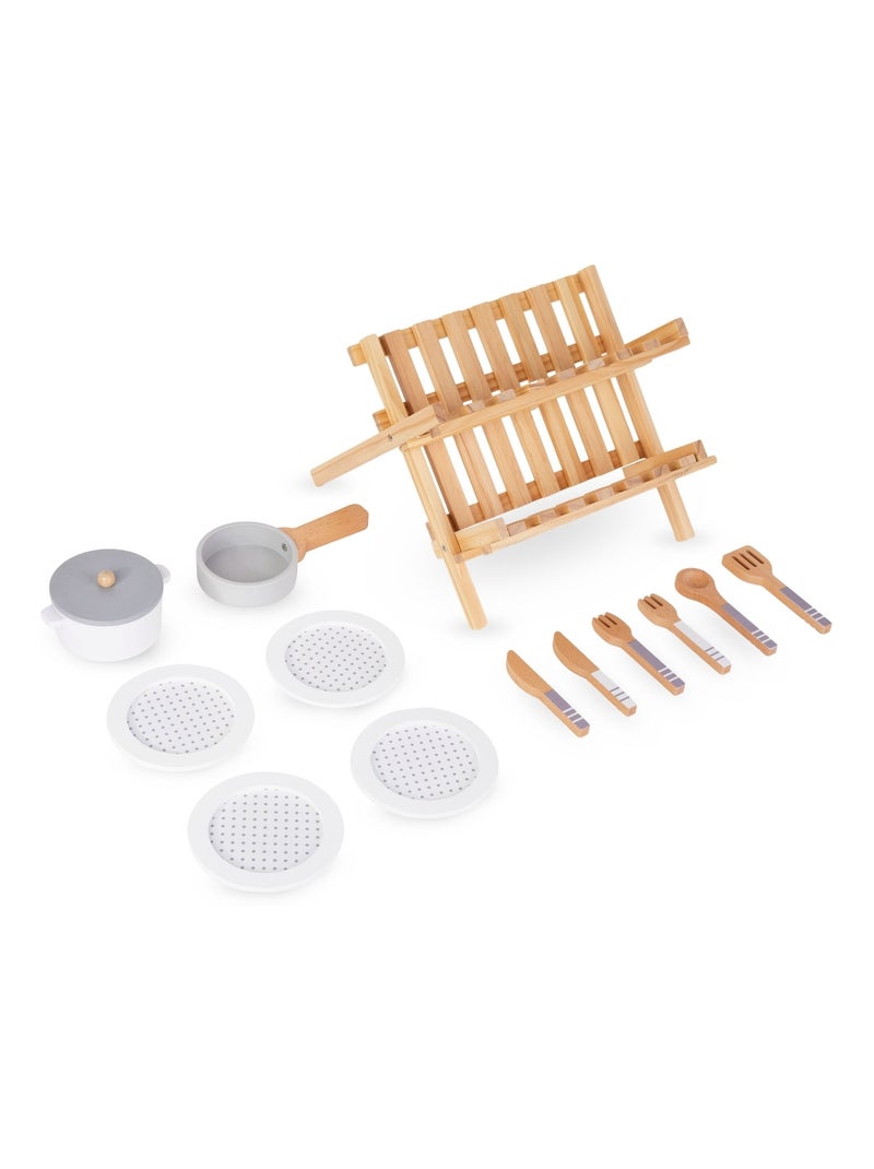Égouttoir et vaisselle de cuisine en bois dinette mamabrum N/A - Kiabi