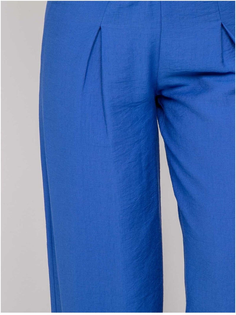 EJORDIE Flowy Broek Koningsblauw - Kiabi