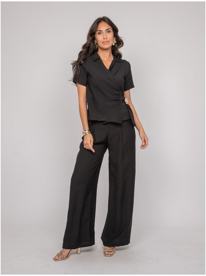 EJORDIE Flowy Broek Zwart - Kiabi