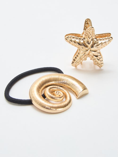 Elastiekje met schelp en zeesterklem - Kiabi