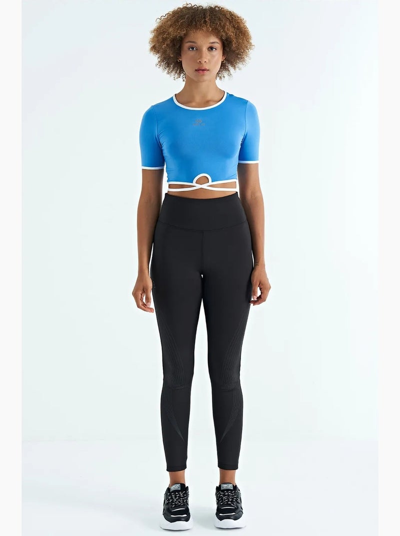 Elastisch crop t-shirt met ronde hals tommy Electrisch blauw - Kiabi