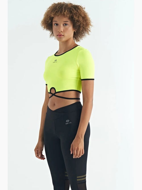 Elastisch crop t-shirt met ronde hals tommy - Kiabi