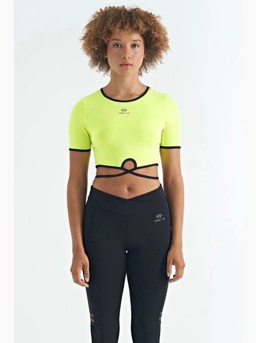 Elastisch crop t-shirt met ronde hals tommy - Kiabi
