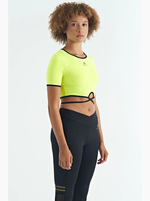 Elastisch crop t-shirt met ronde hals tommy - Kiabi
