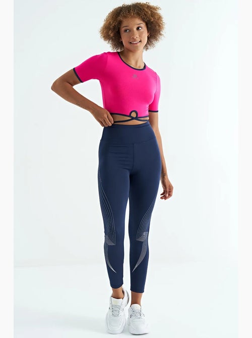 Elastisch crop t-shirt met ronde hals tommy - Kiabi