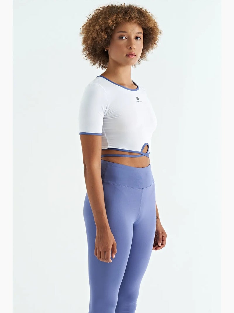 Elastisch crop t-shirt met ronde hals tommy Wit - Kiabi