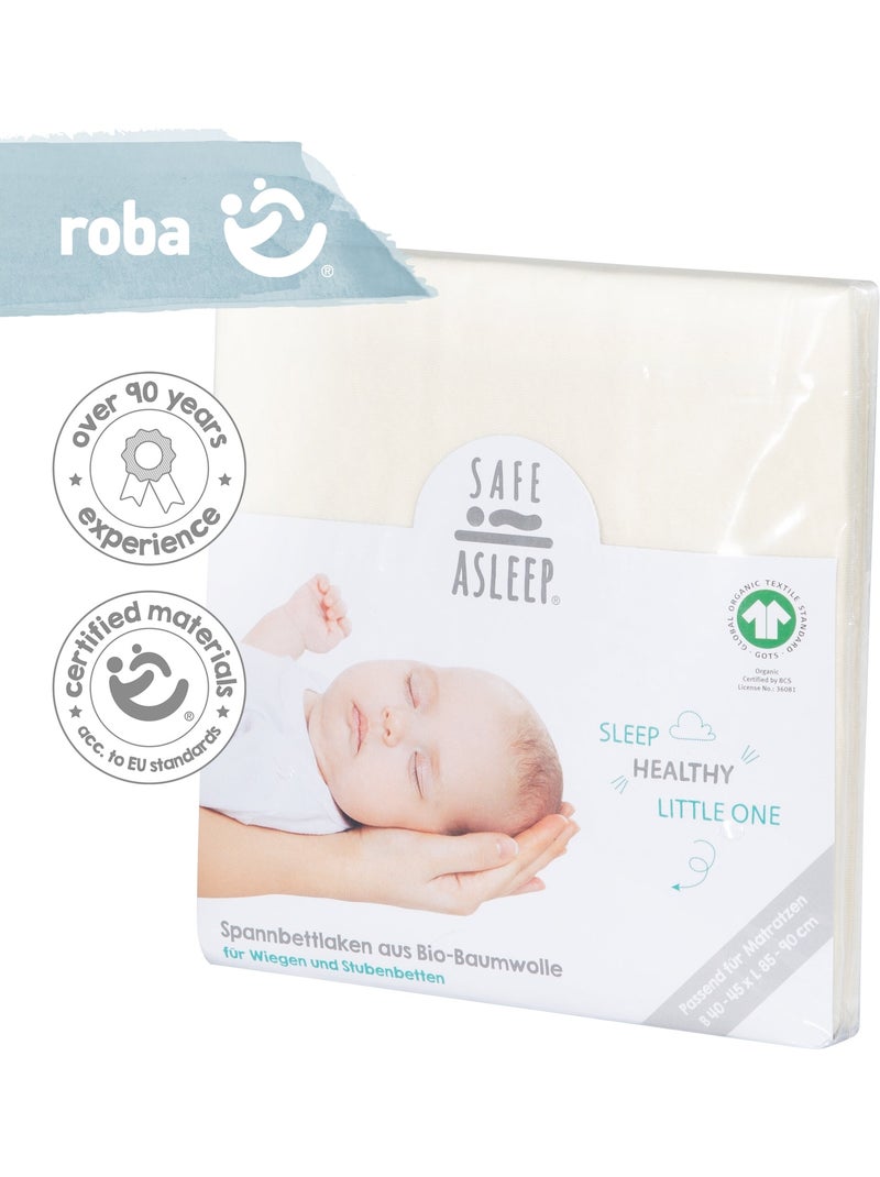 Elastisch hoeslaken van biologisch katoen 'safe asleep®' - ROBA Gebroken wit - Kiabi