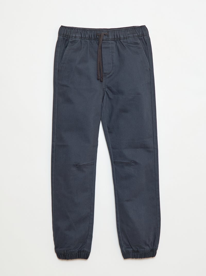 Elastische broek van katoen Zwart - Kiabi
