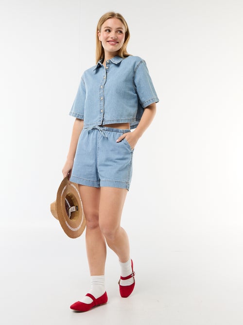 Elastische jeansshort - Kiabi