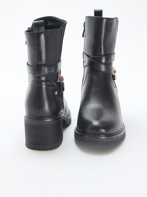 Elastische laarsjes met riempjes - Kiabi