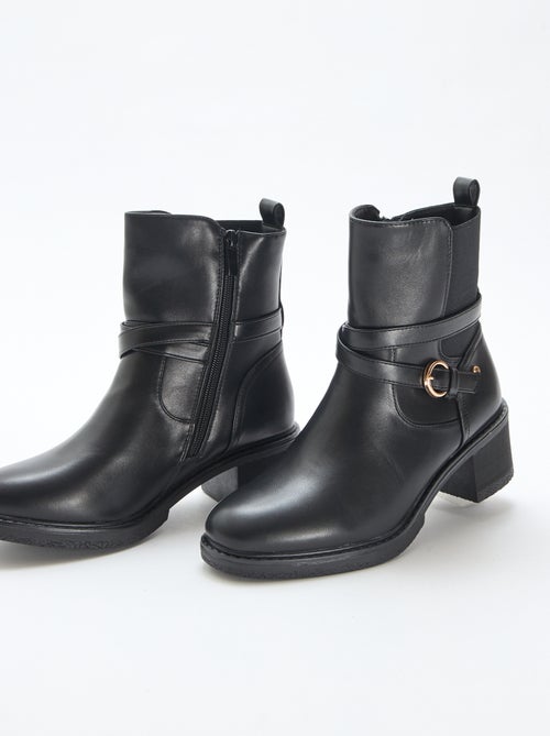 Elastische laarsjes met riempjes - Kiabi