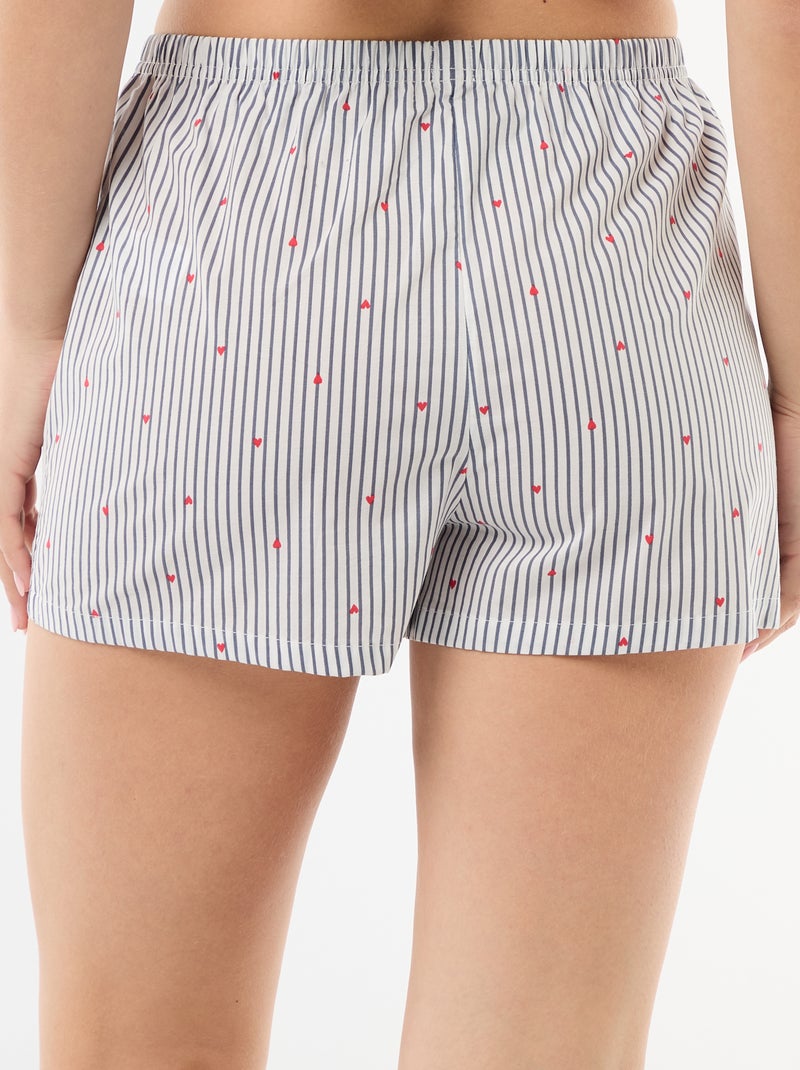 Elastische short met all-over strepen Blauw - Kiabi