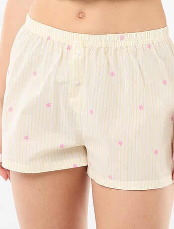 Elastische short met all-over strepen