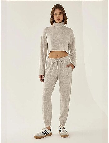 Elastische taille gebreide joggingbroek