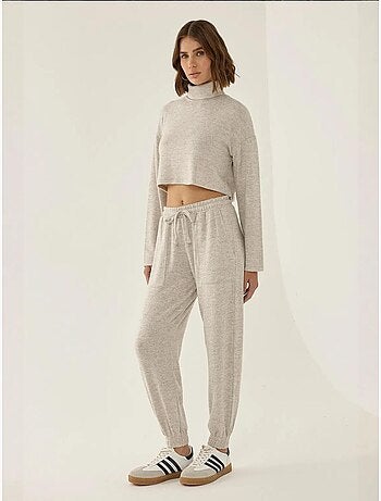 Elastische taille gebreide joggingbroek