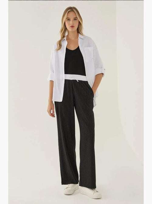 Elastische taille gestreepte broek hiccup - Kiabi