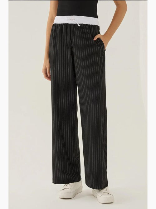 Elastische taille gestreepte broek hiccup - Kiabi