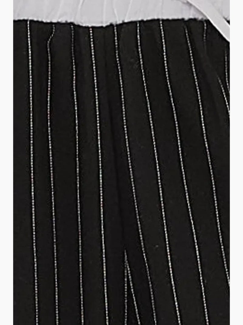 Elastische taille gestreepte broek hiccup Zwart - Kiabi