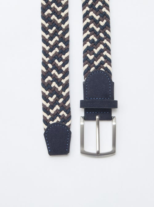 Elastische tweekleurige gevlochten riem - Kiabi