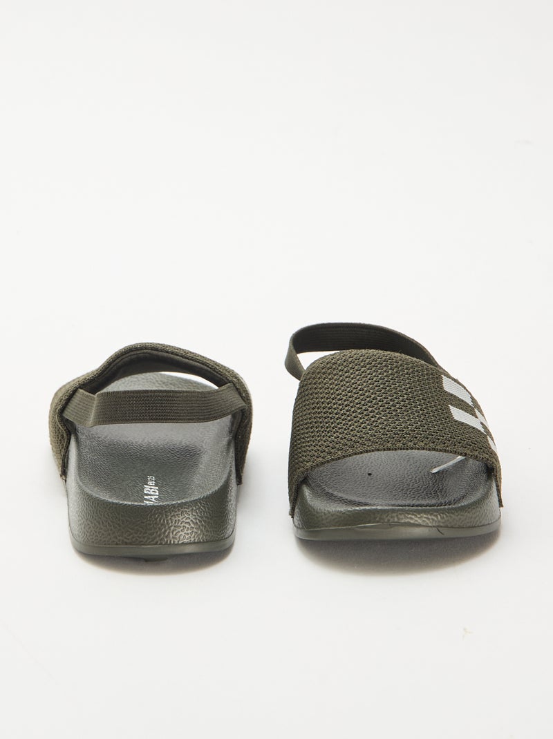 Elastische zwembadslippers Kaki - Kiabi