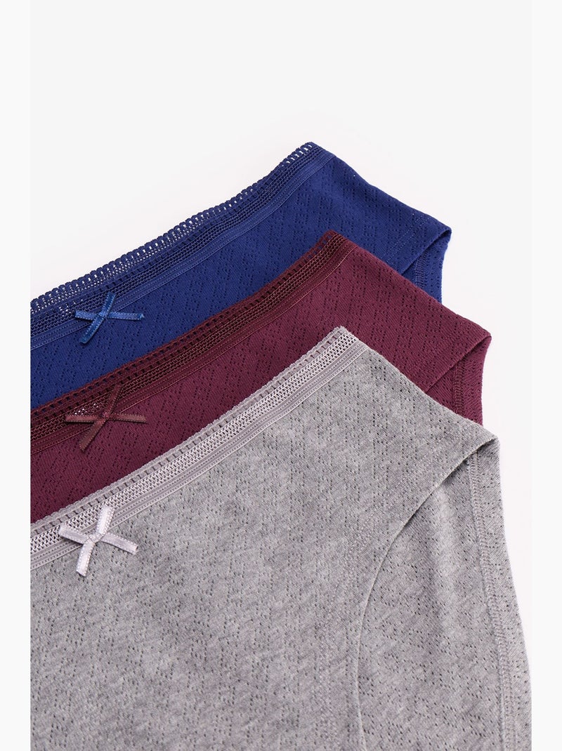 Elegance pointel hipster slip penti Blauw Rood Grijs - Kiabi