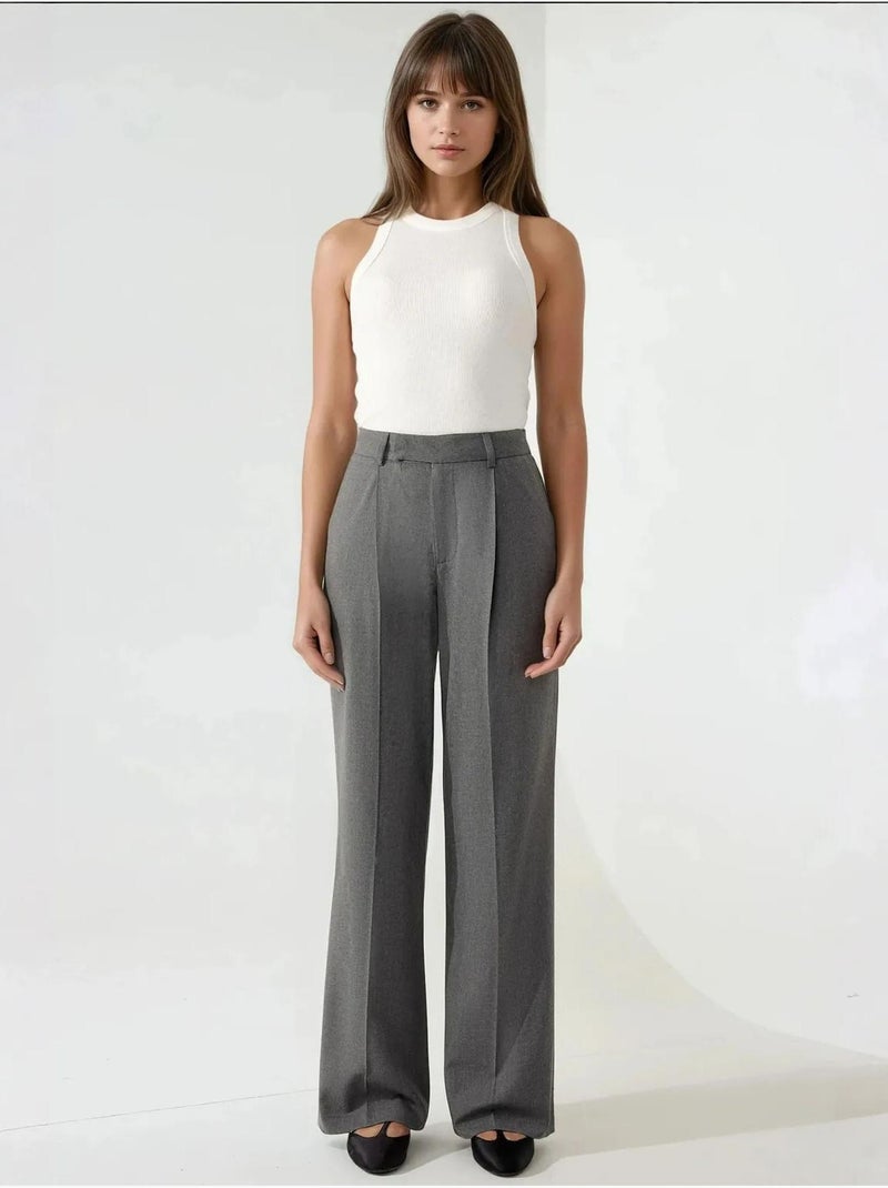 Elegante broek met rechte pijpen hiccup Grijs - Kiabi