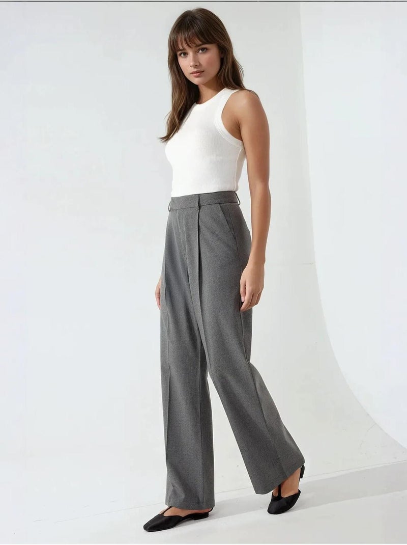 Elegante broek met rechte pijpen hiccup Grijs - Kiabi