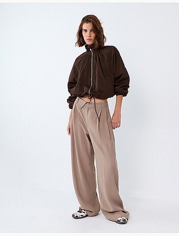 Elegante geplooide broek, mo fashion