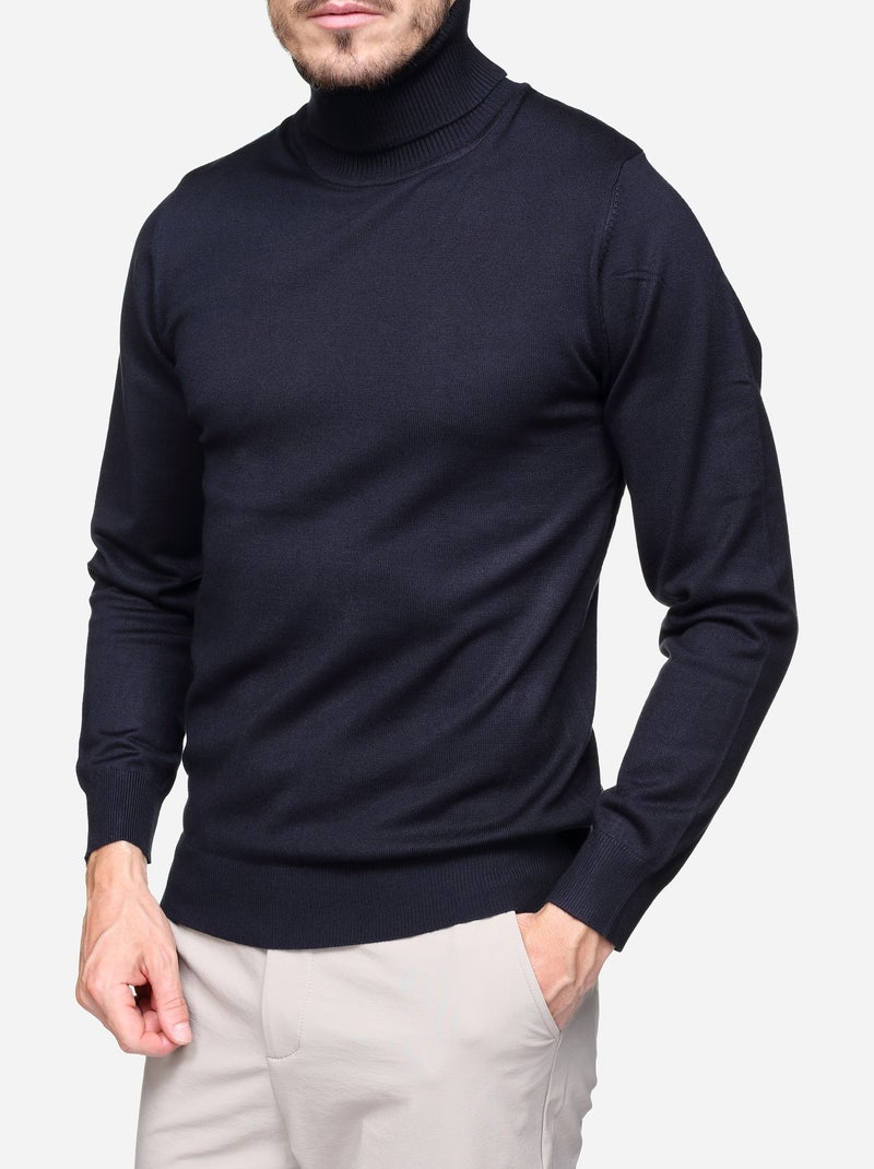 Elegante trui met col - Frilivin Donkerblauw - Kiabi