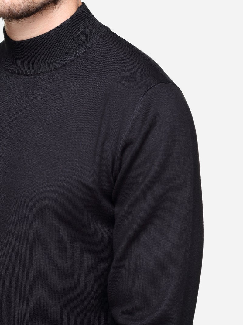 Elegante trui met hoge kraag en lange mouwen - Frilivin Zwart - Kiabi