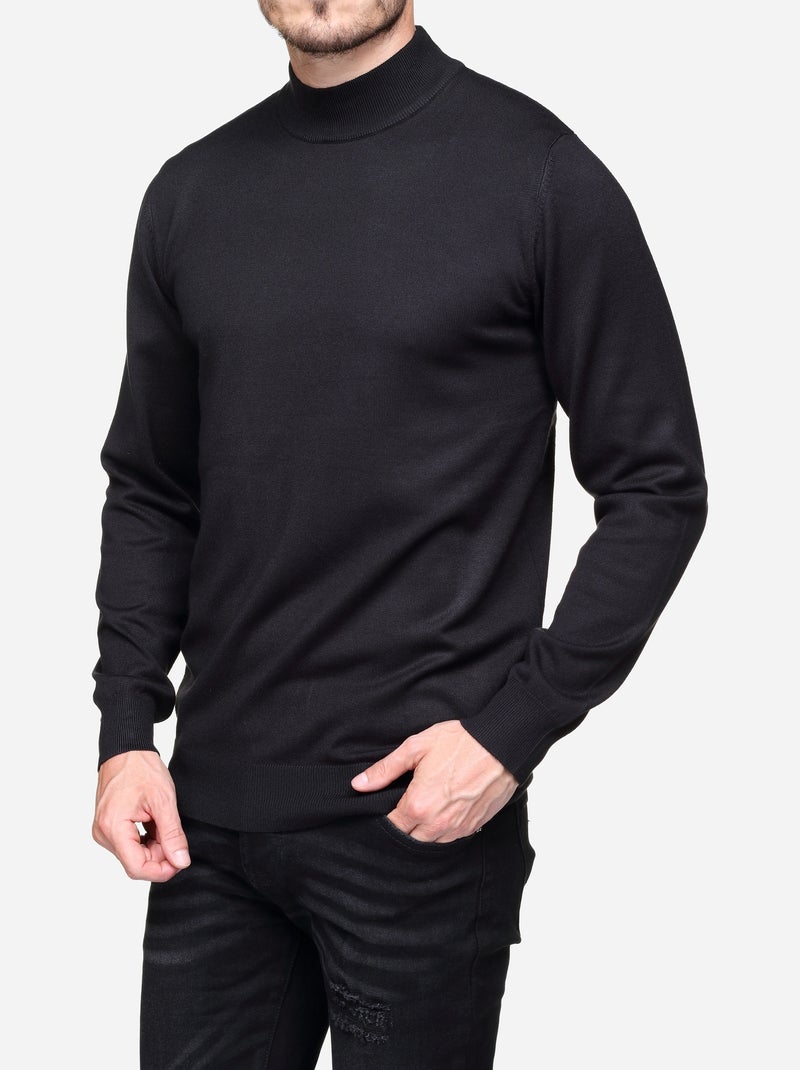 Elegante trui met hoge kraag en lange mouwen - Frilivin Zwart - Kiabi