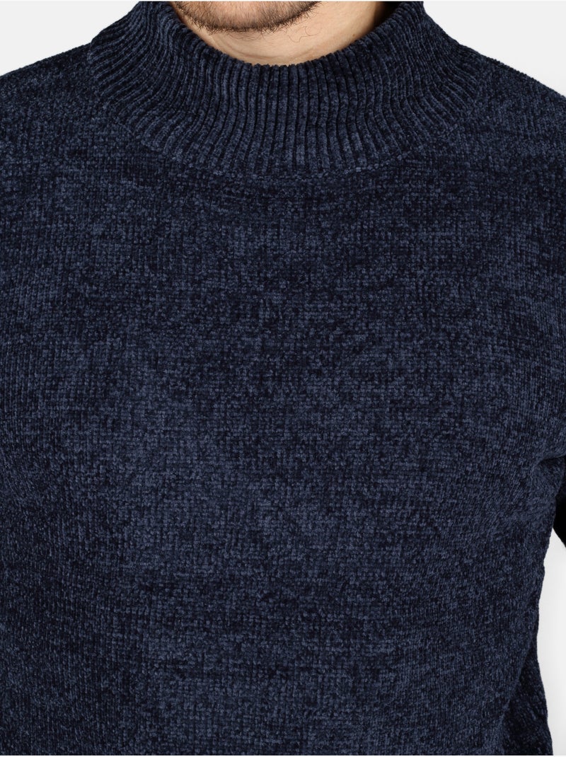 Elegante trui met opstaande kraag - Kenzarro Blauw - Kiabi