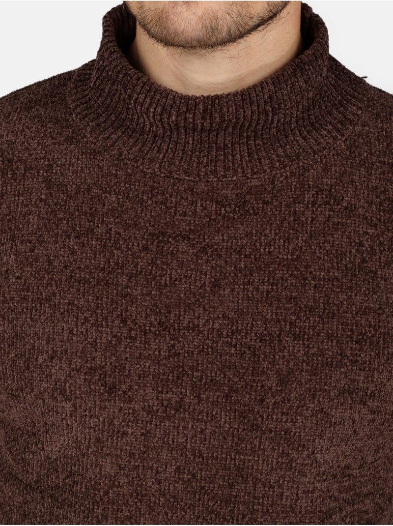 Elegante trui met opstaande kraag - Kenzarro Bruin - Kiabi