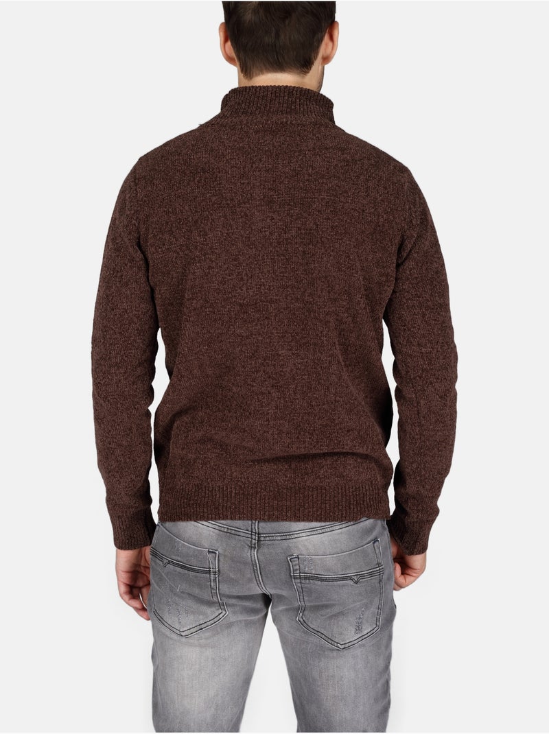 Elegante trui met opstaande kraag - Kenzarro Bruin - Kiabi