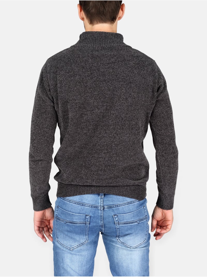 Elegante trui met opstaande kraag - Kenzarro Donkergrijs - Kiabi