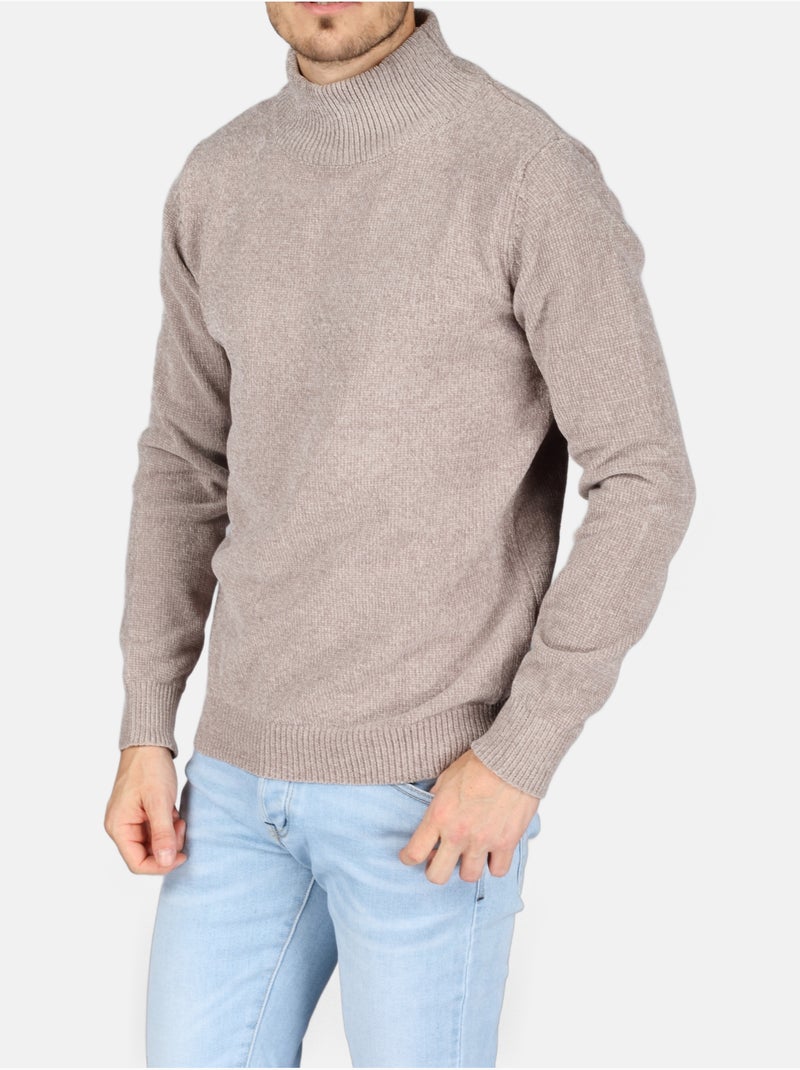 Elegante trui met opstaande kraag - Kenzarro Lichtgrijs - Kiabi