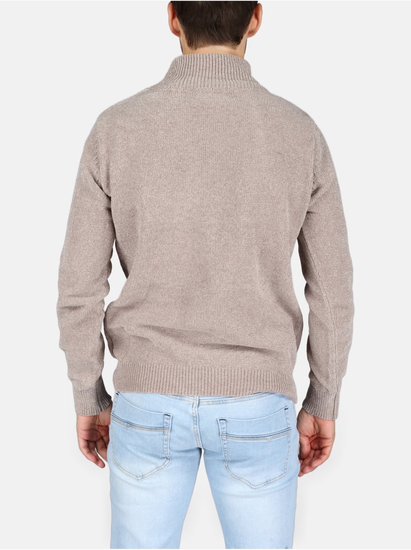 Elegante trui met opstaande kraag - Kenzarro Lichtgrijs - Kiabi
