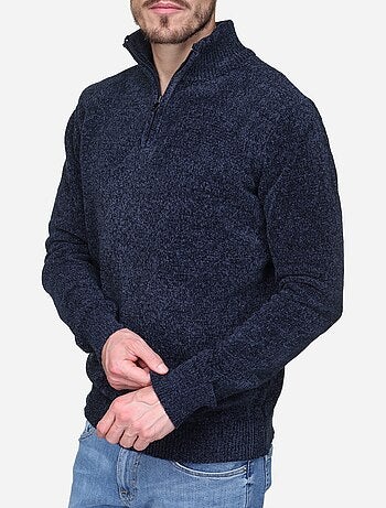 Elegante trui met opstaande kraag en ritssluiting - Kenzarro