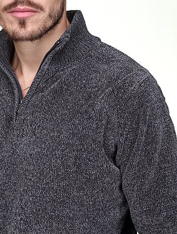 Elegante trui met opstaande kraag en ritssluiting - Kenzarro