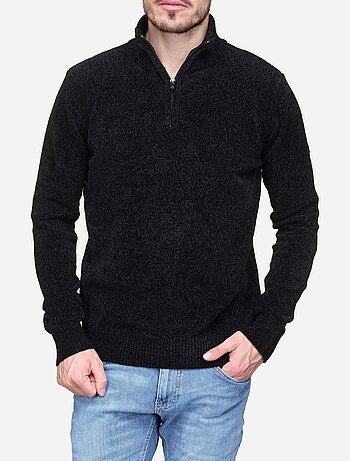 Elegante trui met opstaande kraag en ritssluiting - Kenzarro