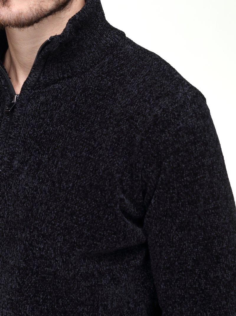 Elegante trui met opstaande kraag en ritssluiting - Kenzarro Zwart - Kiabi