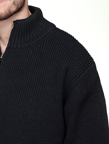Elegante trui met opstaande kraag en ritssluiting - Kenzarro
